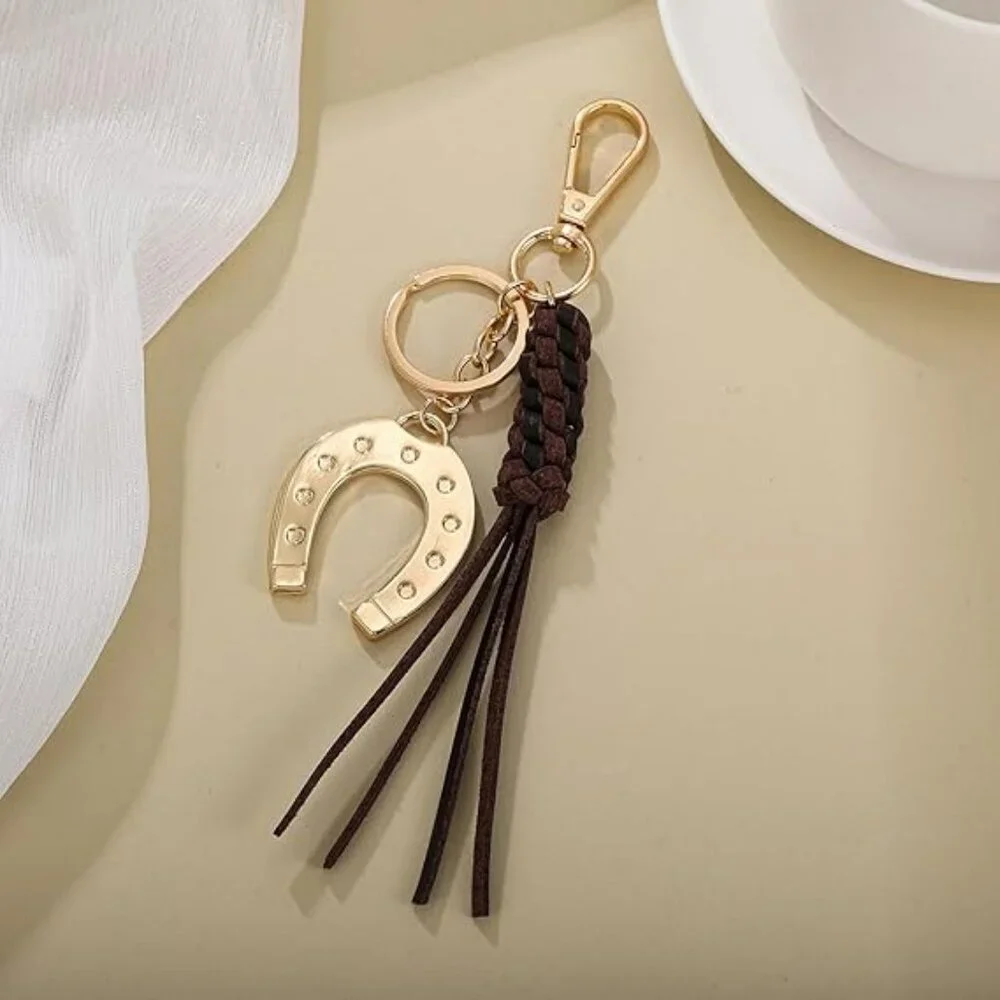 Lucky Horseshoe Keychain Western Cowgirl for Keys ‎ or Bags Accessory